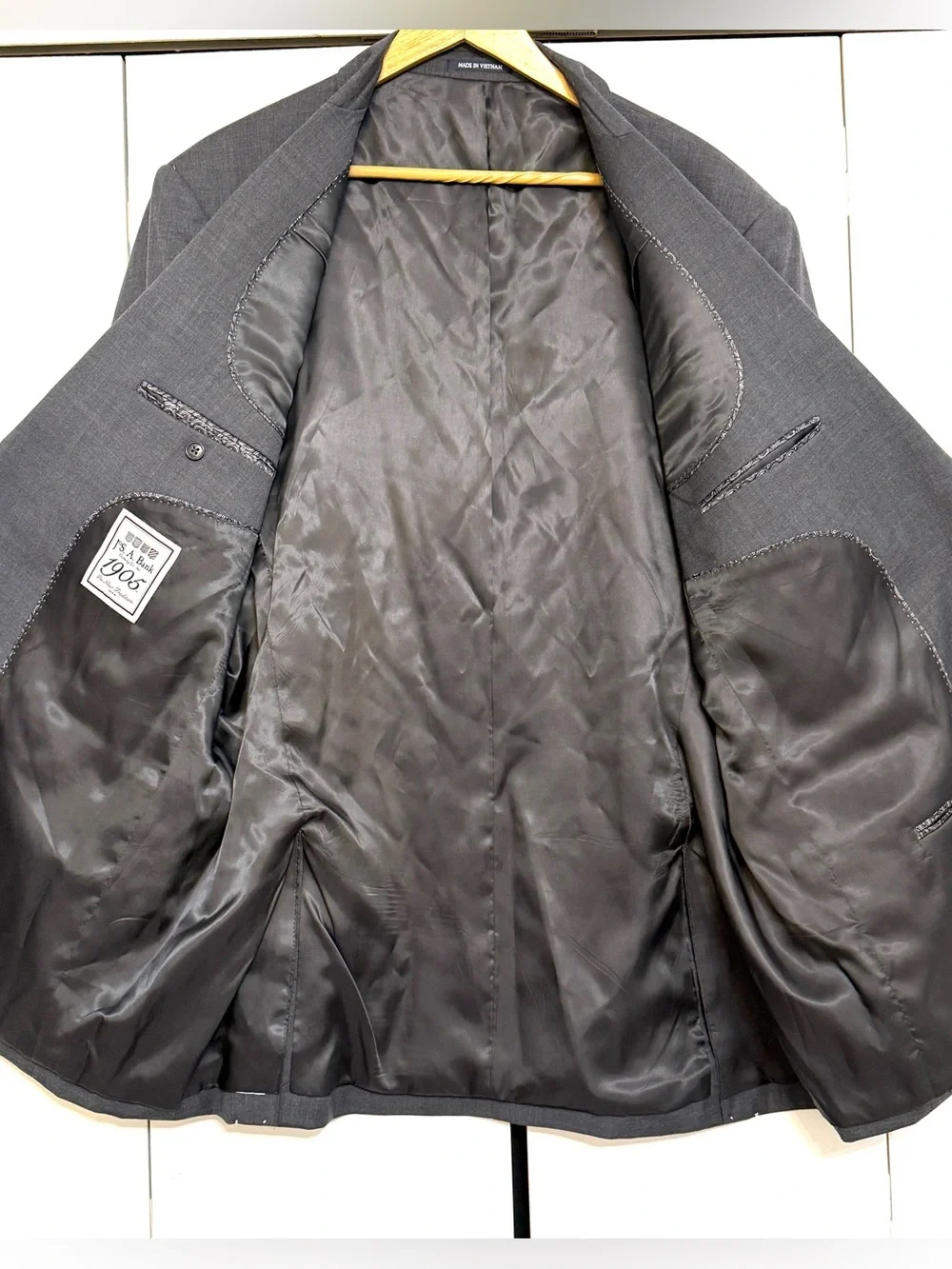 Jos. A. Bank 1905 Custom Express Gray Wool Sport Coat Blazer 46XL Long